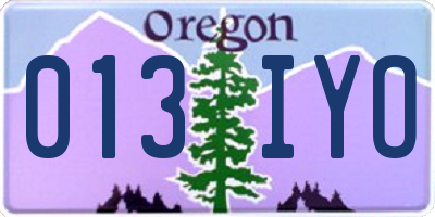 OR license plate 013IYO