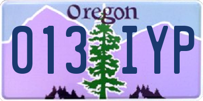 OR license plate 013IYP