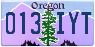 OR license plate 013IYT
