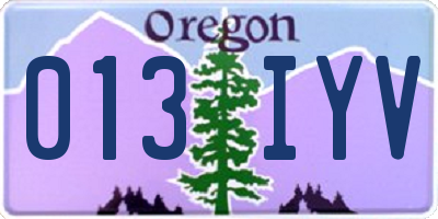 OR license plate 013IYV