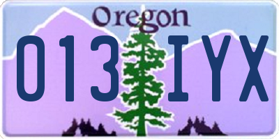 OR license plate 013IYX