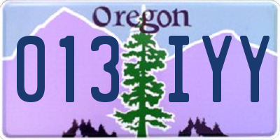 OR license plate 013IYY
