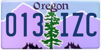 OR license plate 013IZC
