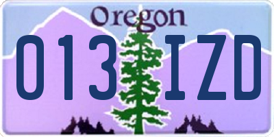 OR license plate 013IZD