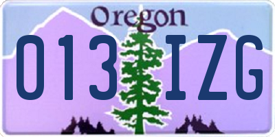 OR license plate 013IZG