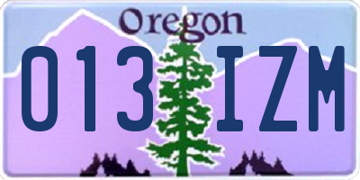 OR license plate 013IZM