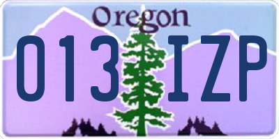 OR license plate 013IZP