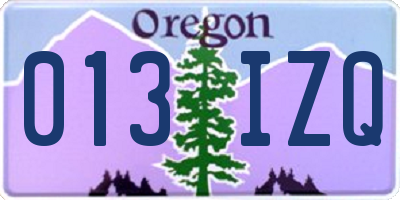 OR license plate 013IZQ