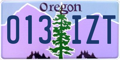 OR license plate 013IZT