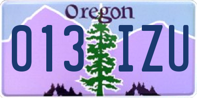 OR license plate 013IZU