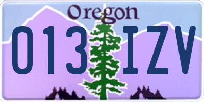 OR license plate 013IZV