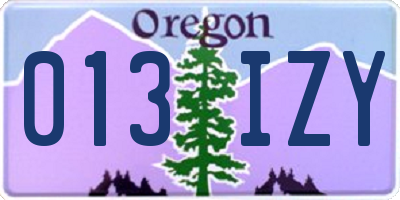 OR license plate 013IZY