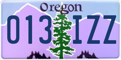 OR license plate 013IZZ
