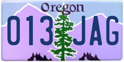 OR license plate 013JAG