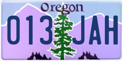 OR license plate 013JAH