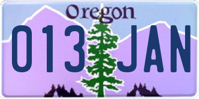 OR license plate 013JAN