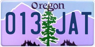 OR license plate 013JAT