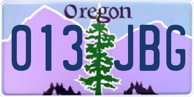 OR license plate 013JBG