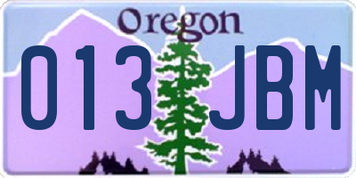 OR license plate 013JBM