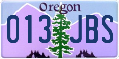 OR license plate 013JBS