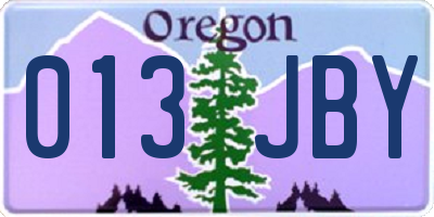 OR license plate 013JBY