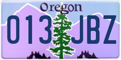 OR license plate 013JBZ