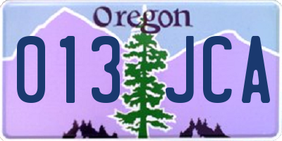 OR license plate 013JCA