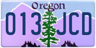 OR license plate 013JCD
