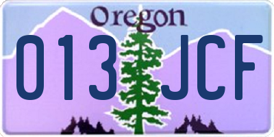 OR license plate 013JCF