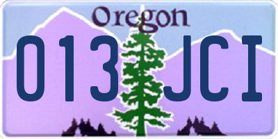 OR license plate 013JCI