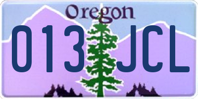 OR license plate 013JCL