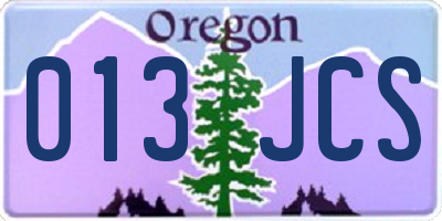 OR license plate 013JCS