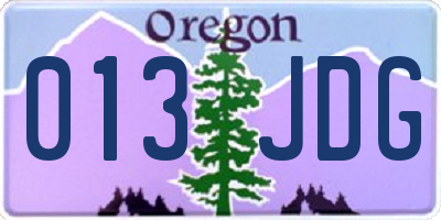 OR license plate 013JDG