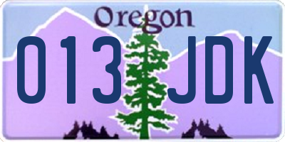 OR license plate 013JDK