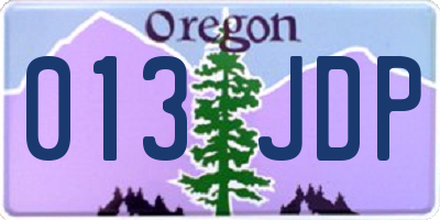 OR license plate 013JDP
