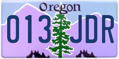OR license plate 013JDR