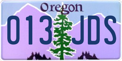 OR license plate 013JDS