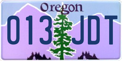 OR license plate 013JDT