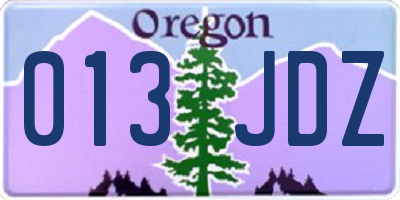OR license plate 013JDZ