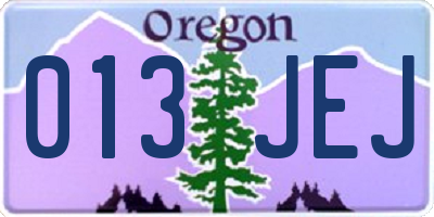 OR license plate 013JEJ