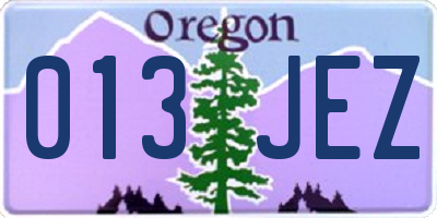 OR license plate 013JEZ