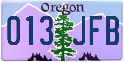 OR license plate 013JFB