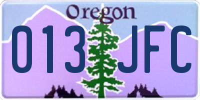 OR license plate 013JFC