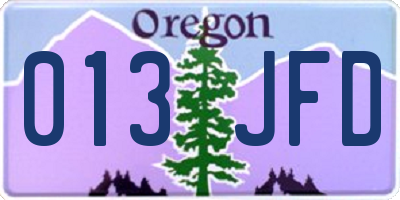 OR license plate 013JFD