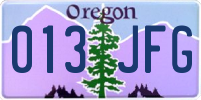 OR license plate 013JFG