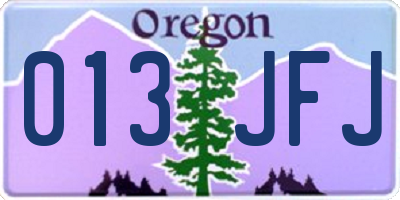 OR license plate 013JFJ