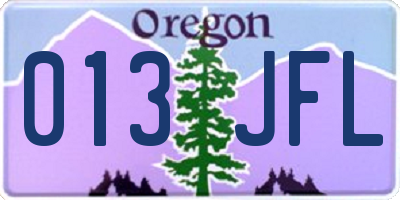 OR license plate 013JFL
