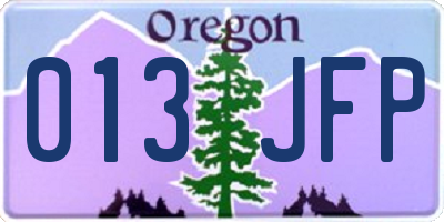 OR license plate 013JFP
