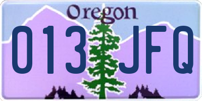 OR license plate 013JFQ