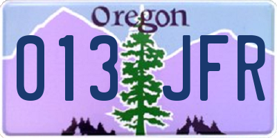 OR license plate 013JFR